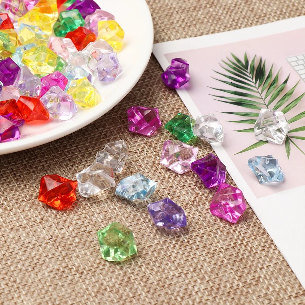 Colorful Art Artificial Stones Crystal Ice Cubes Vase Filler Wedding Ornament Garden Cobblestones Aquarium Decoration 50Pcs fish tank ornaments,fish tank decorations,aquarium ornaments