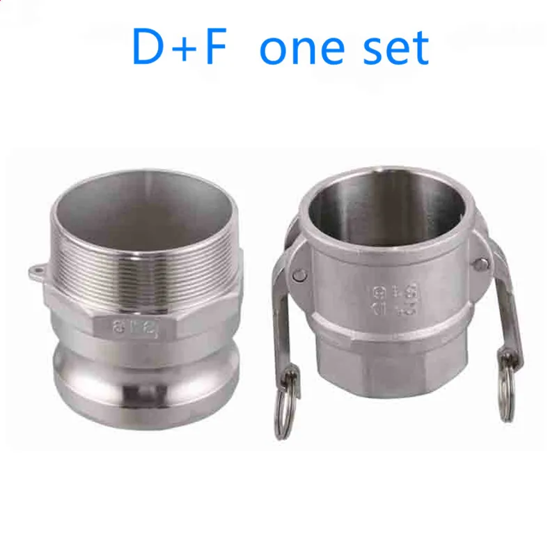 D+F one set of Camlock Fitting Adapter Homebrew 304 Stainless Steel Connector Quick Release Coupler 1/2&quot3/4&quot1” 1-1/4&quot1-1/2&quot |