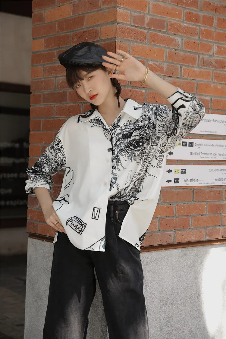 Accessorize Oversized blouse abstract patroon casual uitstraling Mode Blouses Oversized blouses 