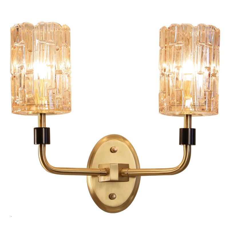 

Nordic postmodern design sconces light Simple strip glass modern wall lamp Ins wind blue white gray glass wall lights for home