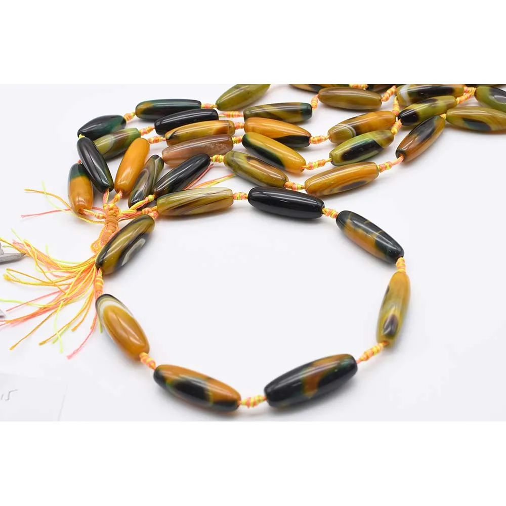 2 strands/lot 40*15mm Natural Smooth Oval Agate stone For DIY Bracelet Necklace Jewelry Making Strand 15