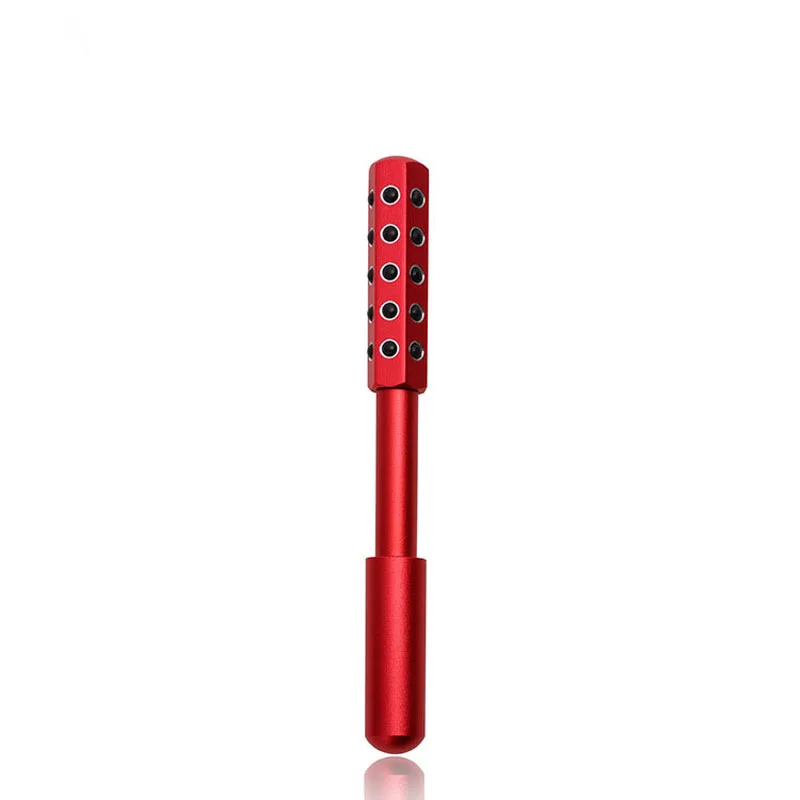 

1 Pcs Red/ Pink Thin Face Germanium Massage Beauty bar, Convenient To Use Detoxifying Beauty Manual Roll Massage