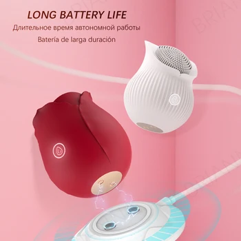 rose vibator toy vibrator for women silicone clitoris sucker rose shape sex toy nipples sucker 10 frequency clitoris stimulator 4