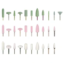 

10Pcs Dental Mounted Stone Grinders Gravel Burs 2.35mm Green Pink ​White Stone For Contouring And Shaping Porcelain Metal Shaft