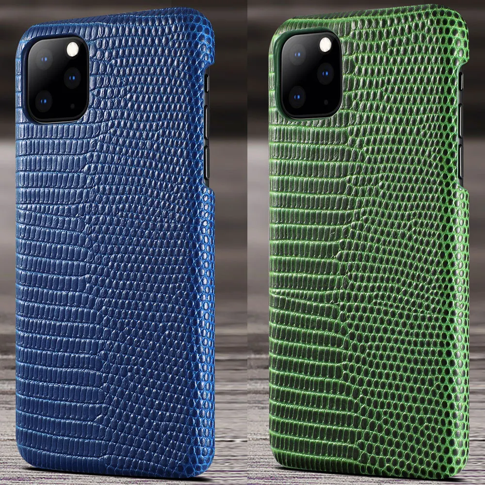 

Lizard snake Pattern Leather Case For iPhone 11 Pro Max Back Protector Cover Shell