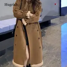 

Lamb wool padded coat women winter new style Korean style loose mid-length fur suede coat women