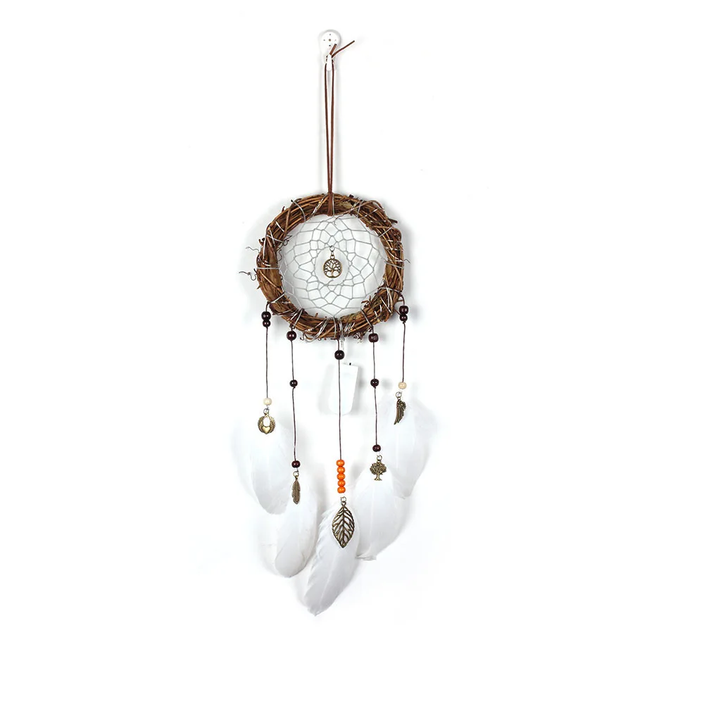 Indian Retro Vine Ring Feather Hanging Decoration Dreamcatcher Christmas Decoration Home Bracelet Charm Dreamcatcher