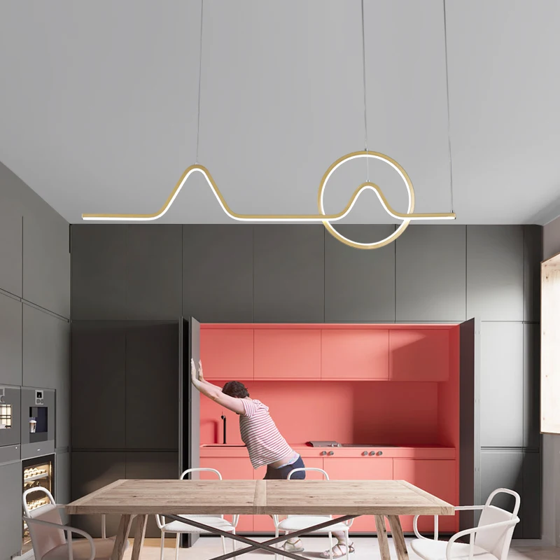

Modern Gold Black Lustre LED Chandelier Lighting for Office Dining Living room Kitchen 110V 220V Lustre home Pendant Chandelier Lighting