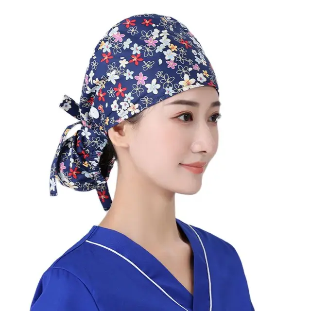 Surgical Caps Woman Vintage Print Cotton Dentistry Veterinary Beauty Salon Working Clothes Clinical Hat Nurse Accessories