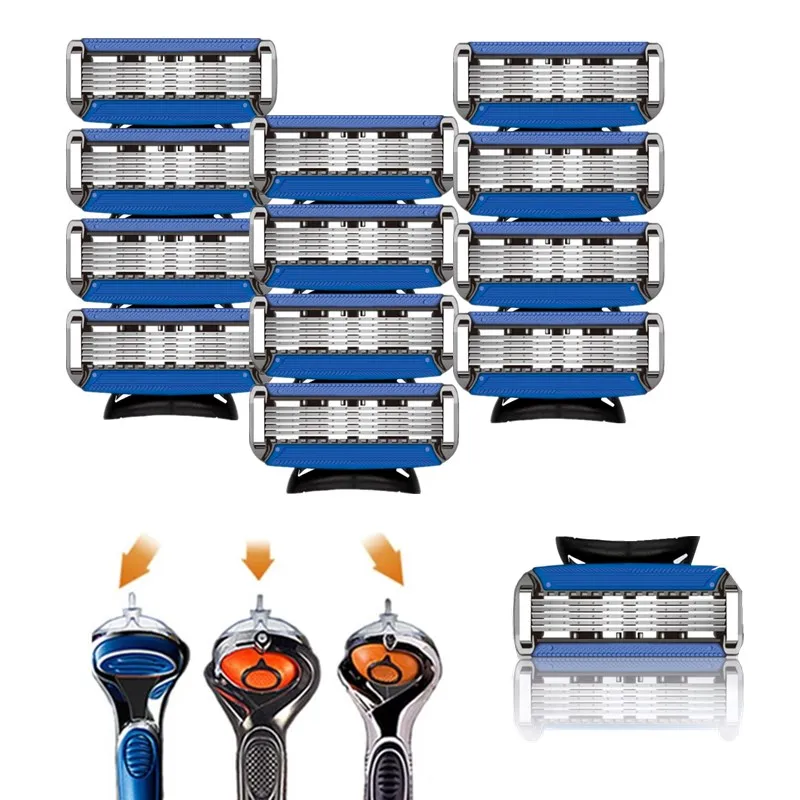 

Men Manual Shaving Razor Blade 5 Layer Blades Compatible For Gillet te Fusion 5 Hair Removal USA Stainless Steel