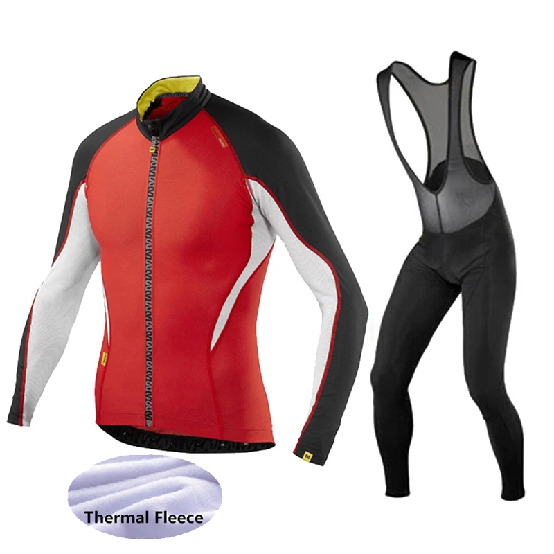 Jerseys and pants Mavic Pro team зимний комплект из Джерси с длинным рукавом для велоспорта, одежда для горного велосипеда, Теплая Флисовая одежда для велоспорта, Майо Ropa Ciclismo - Цвет: Jerseys and pants