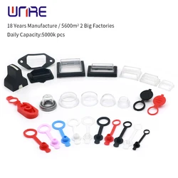 Plastic Waterproof Cap Black Red White DC Power Jack 5.5X2.1 5.5*2.5mm For DC-099 DC-022E Socket Female Connector