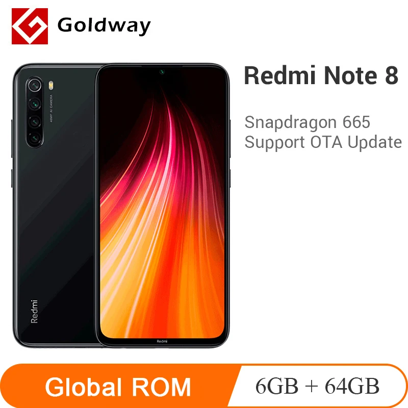 Смартфон Xiaomi Redmi Note 8 с глобальной прошивкой 6 ГБ ОЗУ 64 Гб ПЗУ четыре задних камеры
