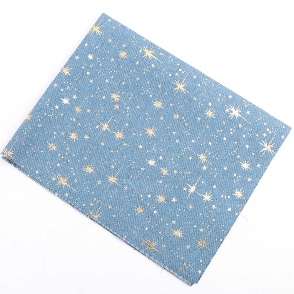 light blue stars IBOWS 40*50 см мягкая джинсовая ткань стирка хлопок ковбойская Ткань DIY Детская одежда швейное одеяло ткань ручной работы сумки Deraction материал - Цвет: light blue stars
