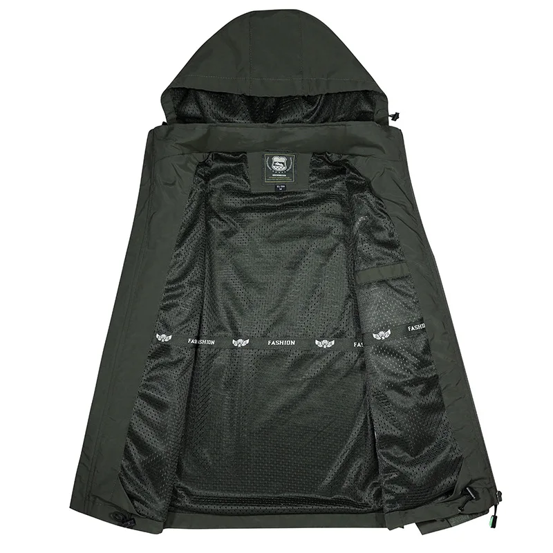 

Spring And Autumn Charge Trench Coat Men's Thin Hat Deconstructable Coat Men Spring Outdoor Sports Casual MEN'S Jacket