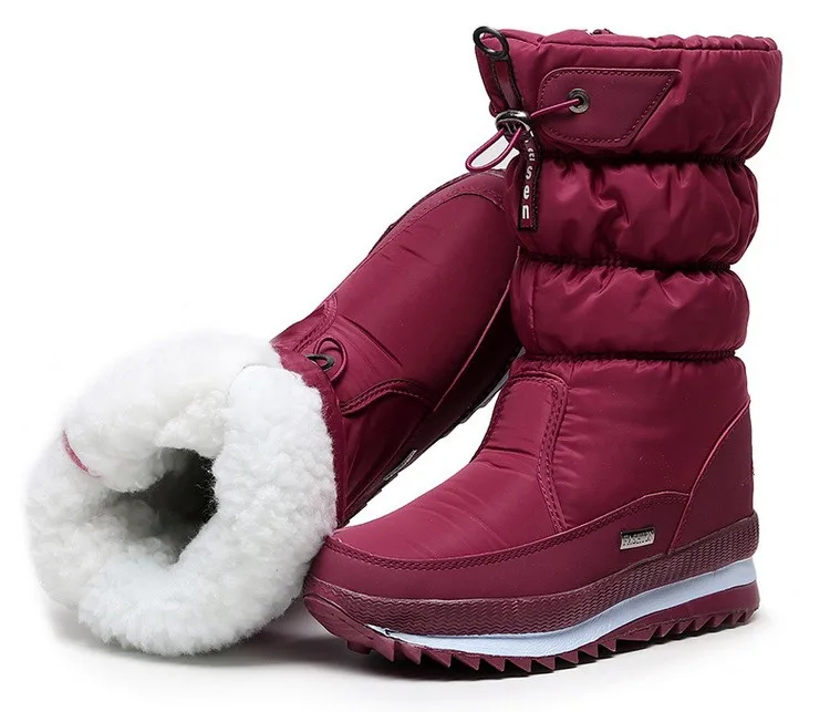 Women snow boots  platform winter boots thick plush waterproof non-slip boots  fashion women winter shoes  warm fur  botas mujer