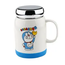 Милая бутылка для воды, бутылка для напитков, Кружка для кофе с ложкой, керамическая чашка