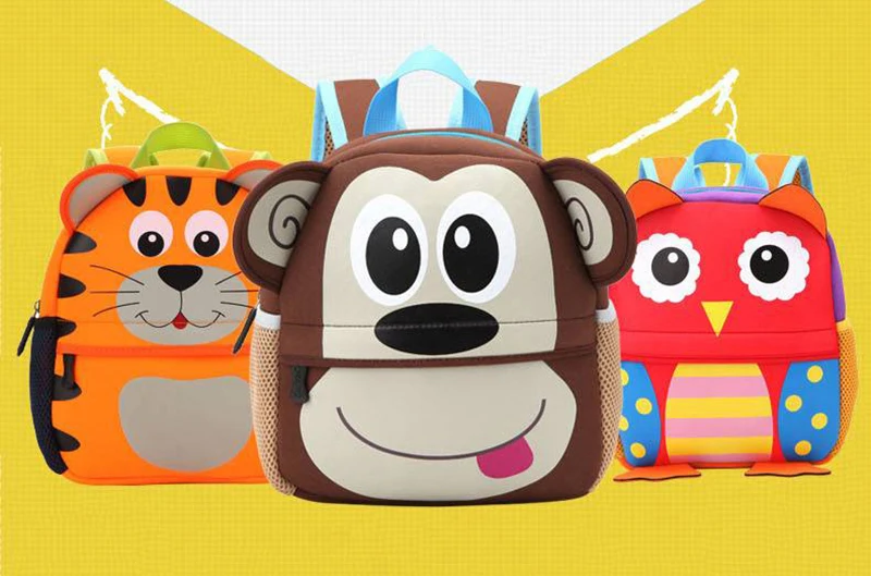Милые школьные сумки для детей ясельного возраста рюкзак в детский сад Детский Школьный рюкзак для девочек и мальчиков 3D мультфильм животных сумка