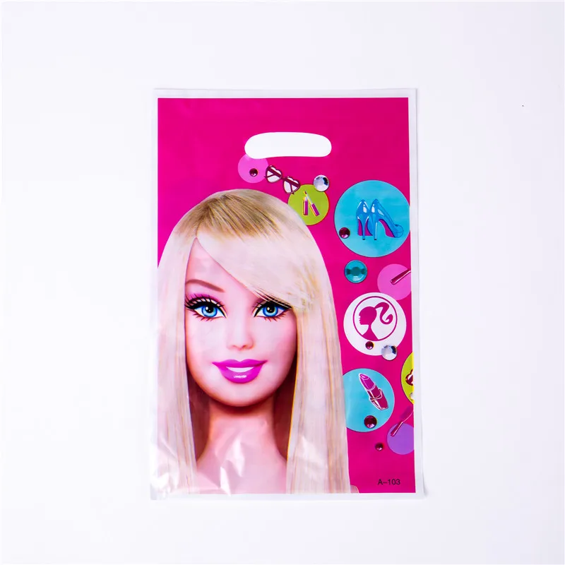 Кукла Барби тема Девочка День рождения принадлежности одноразовая посуда бумажные чашки тарелки салфетки баннер скатерть детский душ Декор - Цвет: Gift Bag(6pcs)