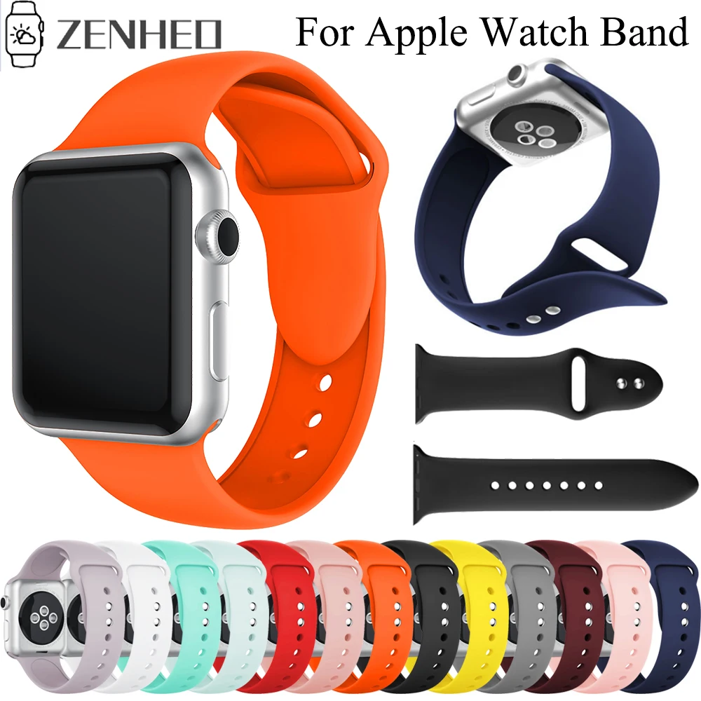 Ремешок для часов Apple Watch 4 3 2 1 38 мм 42 силиконовый ремешок спортивный смарт браслет