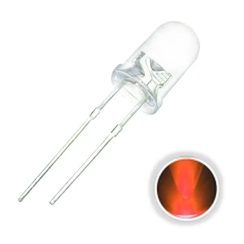 

100PCS 5MM 20mA Transparent Round Emitting Color Orange DIY LED Diode Light Set Emitting Diodes Bulbs Diffused Assortment Kit