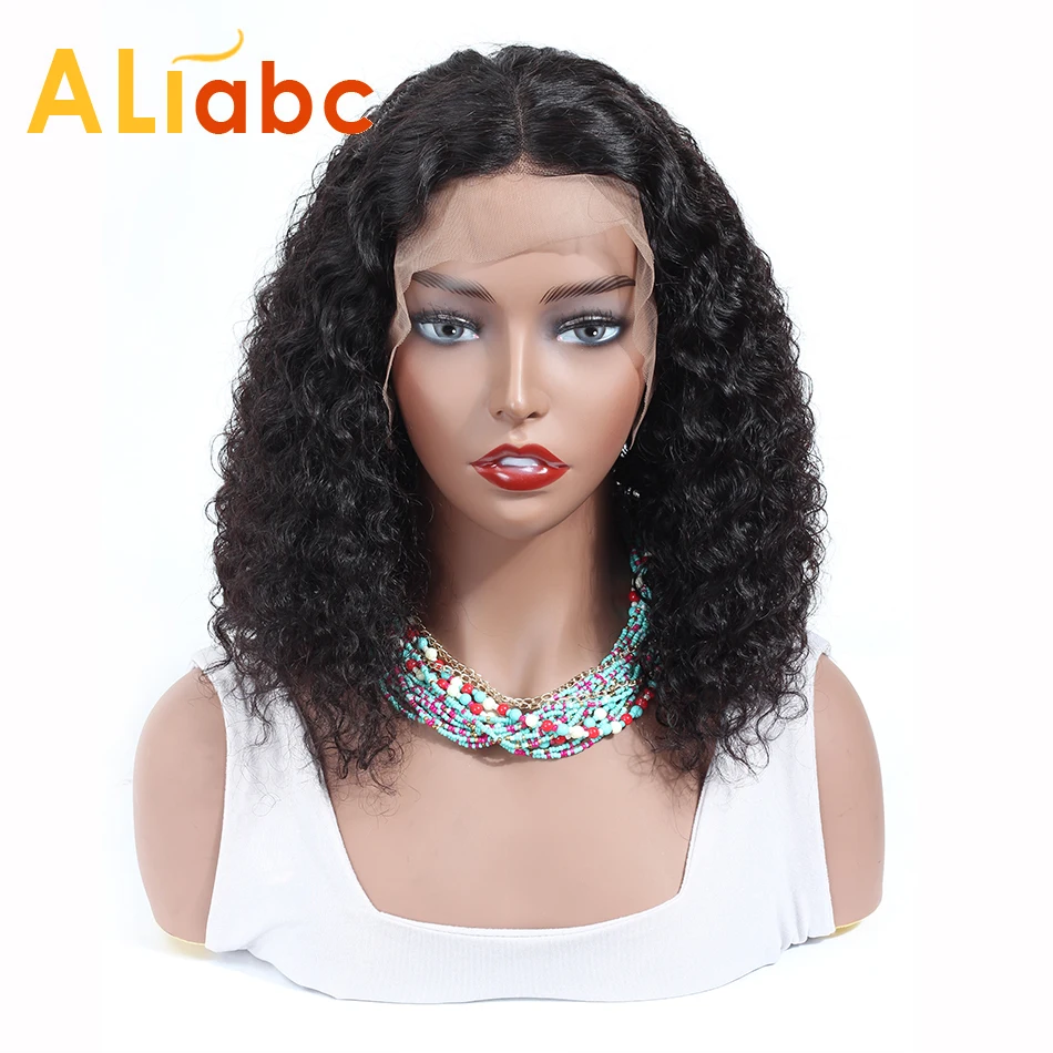 Aliabc 13*4 боб парики малазийские кружевные передние человеческие волосы парики для черных женщин натуральный цвет Remy кудрявые короткие