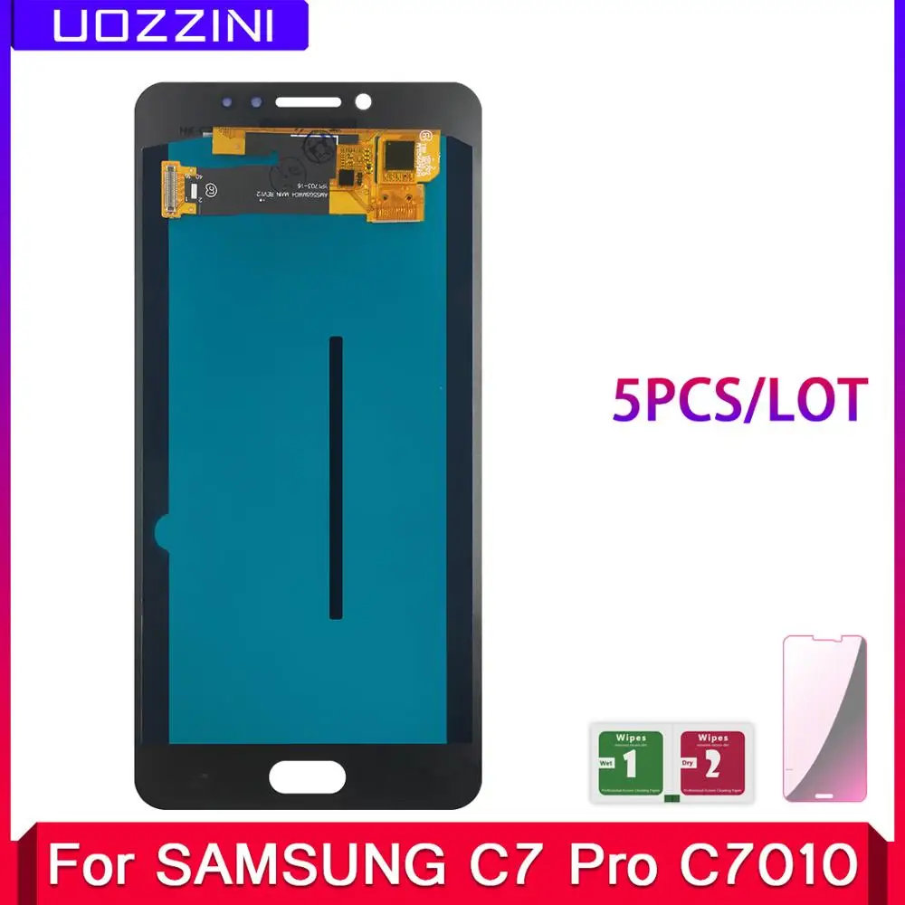 5 шт./лот AMOLED для samsung Galaxy C7 Pro C7010 ЖК-дисплей кодирующий преобразователь сенсорного экрана в сборе Замена