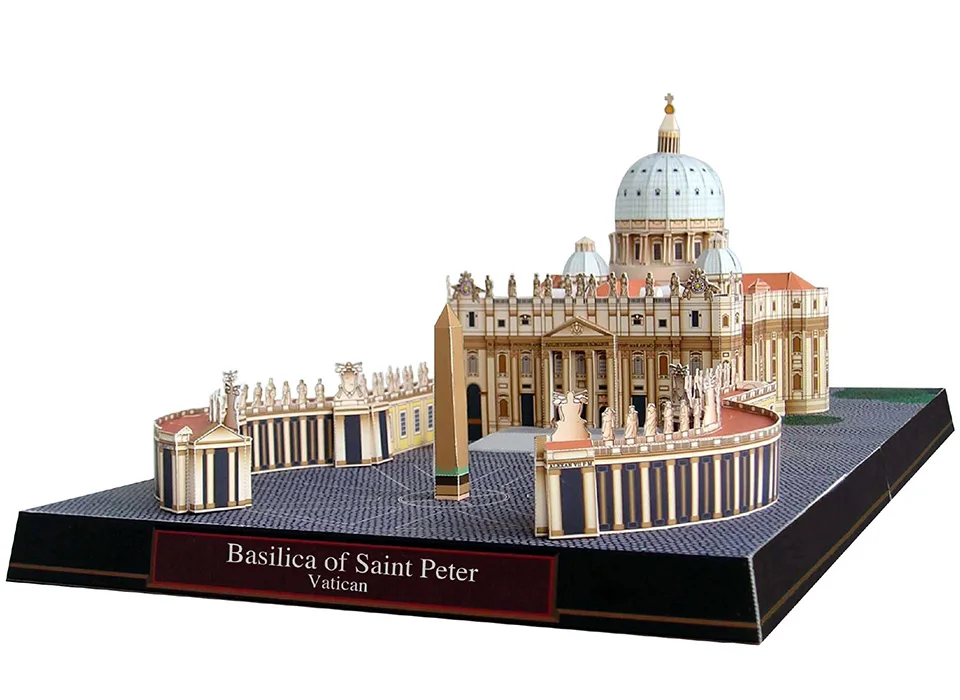 basílica de san pietro no vaticano modelo de papel casa papercraft diy arte origami construção adolescente adulto artesanal artesanato brinquedos