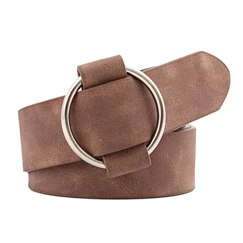 

2020 New Arrival Women Leather Belt Needle-Free Round Buckle Belt Punk PU Belt Women Dress Wide Belt