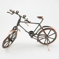 Miniature Iron Art Bicycle Ornament - Creative Metal Handicraft Home Decor Figurine, Ideal Gift - 19cmx6.5cmx12cm (Light brown)