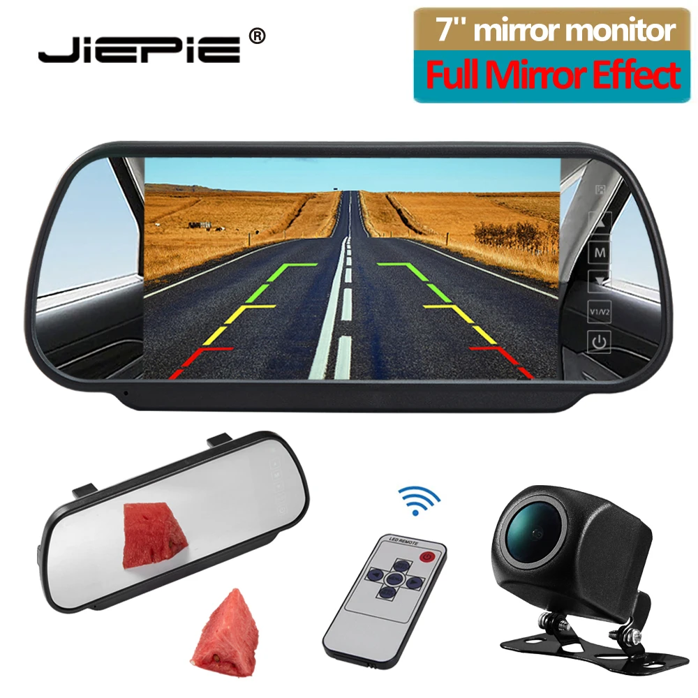 7 inch Reversing camera monitor kit Car Rear View Parking White Mirror Monitor Night Vision Rear view camera
