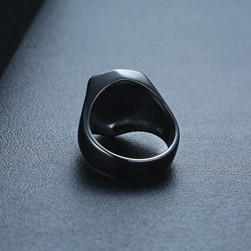Мужские кольца-печатки из нержавеющей стали, персонализированная гравировка, королевские кольца с монограммой, мужские ювелирные изделия