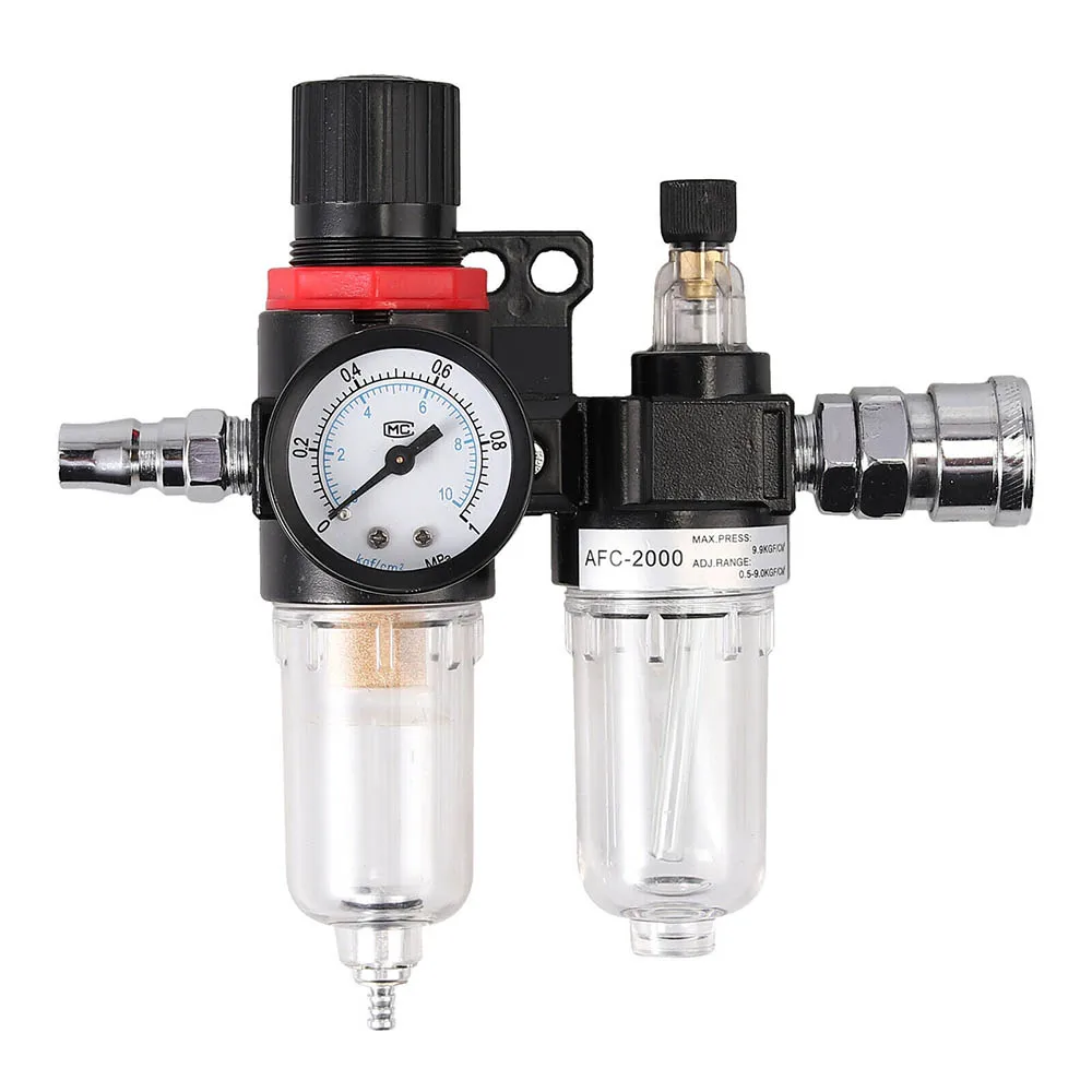 

1/4" Oil Water Separator Moisture Trap Air Filter Regulator Compressor Gauge
