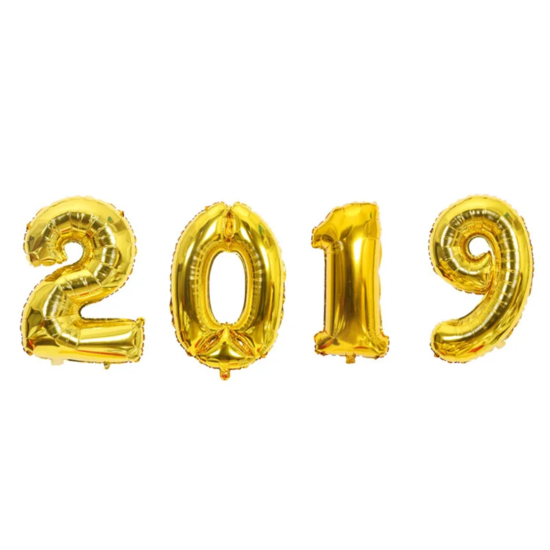 

32 Self Inflating Number Foil Balloons 2019 New Year Eve Banner Bunting Balloon