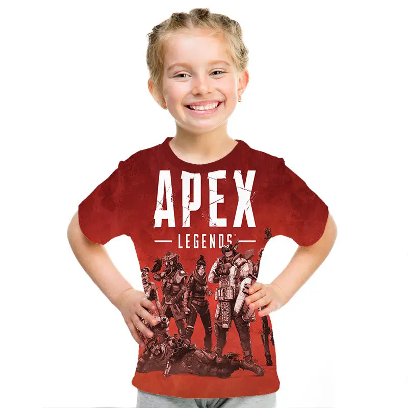 3D Apex Legends футболка для родителей и ребенка футболка с короткими рукавами для мужчин и женщин футболка для мальчиков и девочек дышащие детские топы с героями мультфильмов