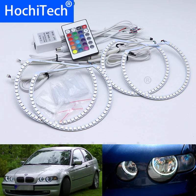 Для BMW E46 3 Серия компактный 2001 2005 многоцветный светодиодный ангельские глазки