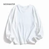 MOINWATER-camisetas de manga larga con cuello redondo para mujer, Tops blancos de algodón, camisetas informales suaves, camisetas negras para mujer MLT1901 ► Foto 1/6