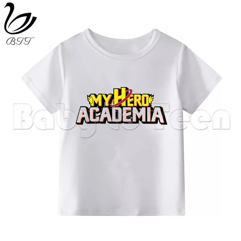 My Hero Academy Boku No Hero Academy, Летний стиль, Забавный милый топ для девочек, модная уличная одежда, Harajuku, футболка для мальчиков белая футболка - Цвет: WhiteD