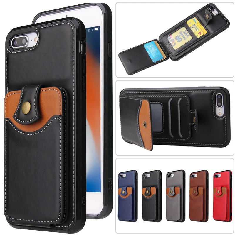 Вертикальный кожаный чехол-книжка с отделением для карт iPhone 8 7 6 6S Plus SE 2020 X XR XS