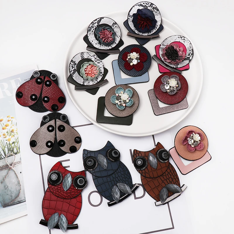 

FASHIONSNOOPS Charm Leather Designer Vintage Pin Brooches For Women Brooches Handmade Hot Sale Fashion Jewelry Women Accessories
