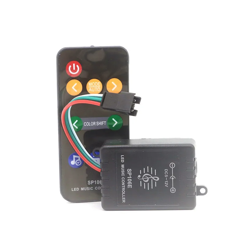 SP106E RF 9 клавиш Светодиодный музыкальный контроллер DC5V-12V WS2811/WS2812/SK6812/1903/Magic светодиодный цифровой цветной музыкальный контроллер SPI