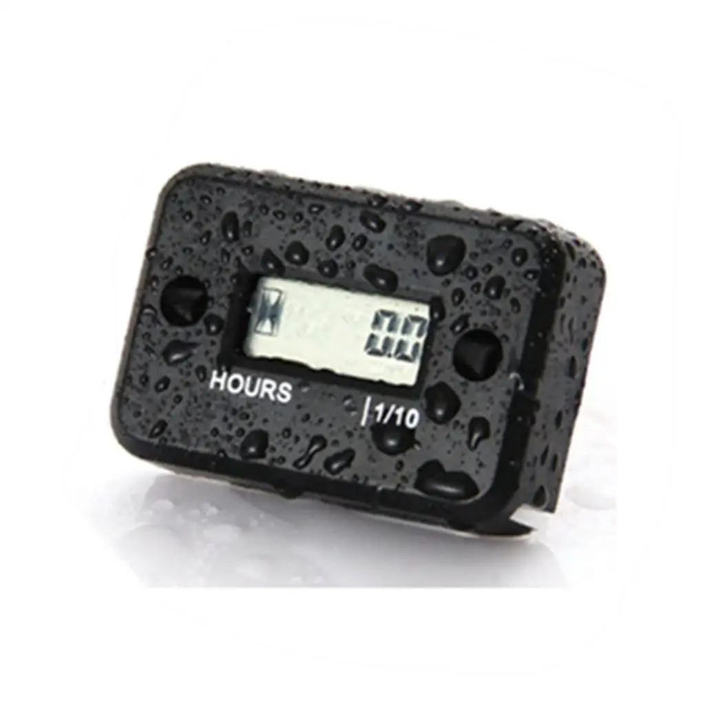 Motorcycle ATV Boat Digital Tachometer Gauge Hour Meter Black Waterproof