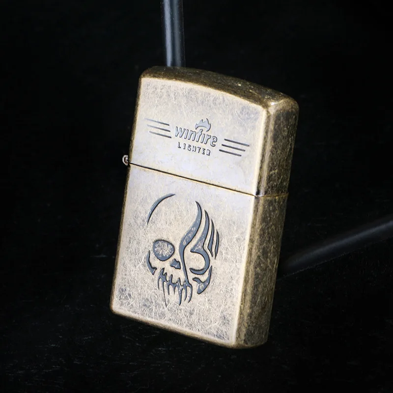 $3.87 Metal Emboss Oil Lighter Flint Fire Kerosene Grinding Wheel Lighter Gasoline Refillable Cigarette Retro Gadgets For Men