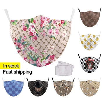 

Flower Face Mask Aztec Printed Masks Fabric Adult Protective PM 2.5 Dust Mouth Cover Washable Reusable Mouth Mask