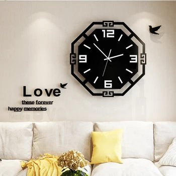 

3D Acrylic Wall Clock Wall Modern Design Silent Quartz Watch For Kitchen Clock Living Room Wall Watch Decorative Free Shipping