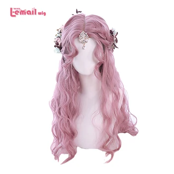 

L-email wig Long Loose Wave Lolita Wig 3 Colors Wig with Pink Brown Flax Golden Wig Halloween Heat Resistant Synthetic Hair