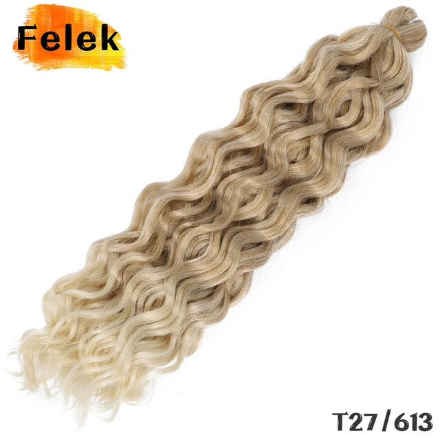 Ocean Wave Braiding Hair Extensions Crochet Braids Synthetic Hair Hawaii Afro Curl Ombre Curly Blonde Water Wave Braid For Women T27-613