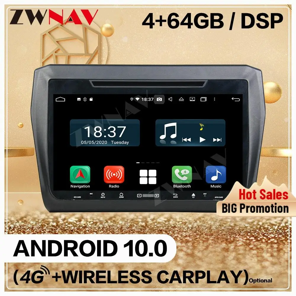 128G Carplay двойной Din для Suzuki Swift 2017 2018 2019 Android10 мультимедийный экран плеер аудио радио