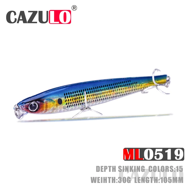 Fishing Accessories Lure Minnow Weights 30g 105mm Isca Artificial Sinking  Pencil Pesca Wobblers Trolling Peche A