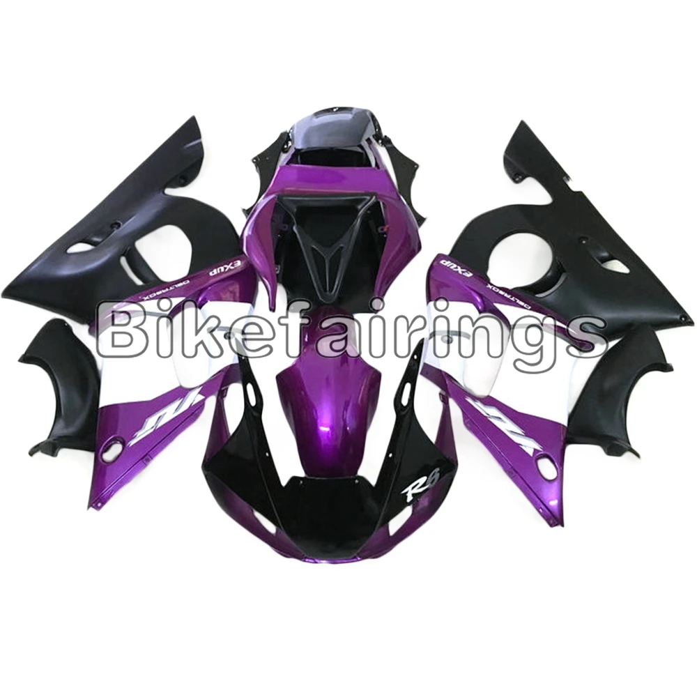 Sportbike Cowlings для Yamaha YZF-600 R6 1998 1999 2000 2001 2002 R6 Инжекционный полный комплект чехлов для кузова фиолетового, белого и черного цвета